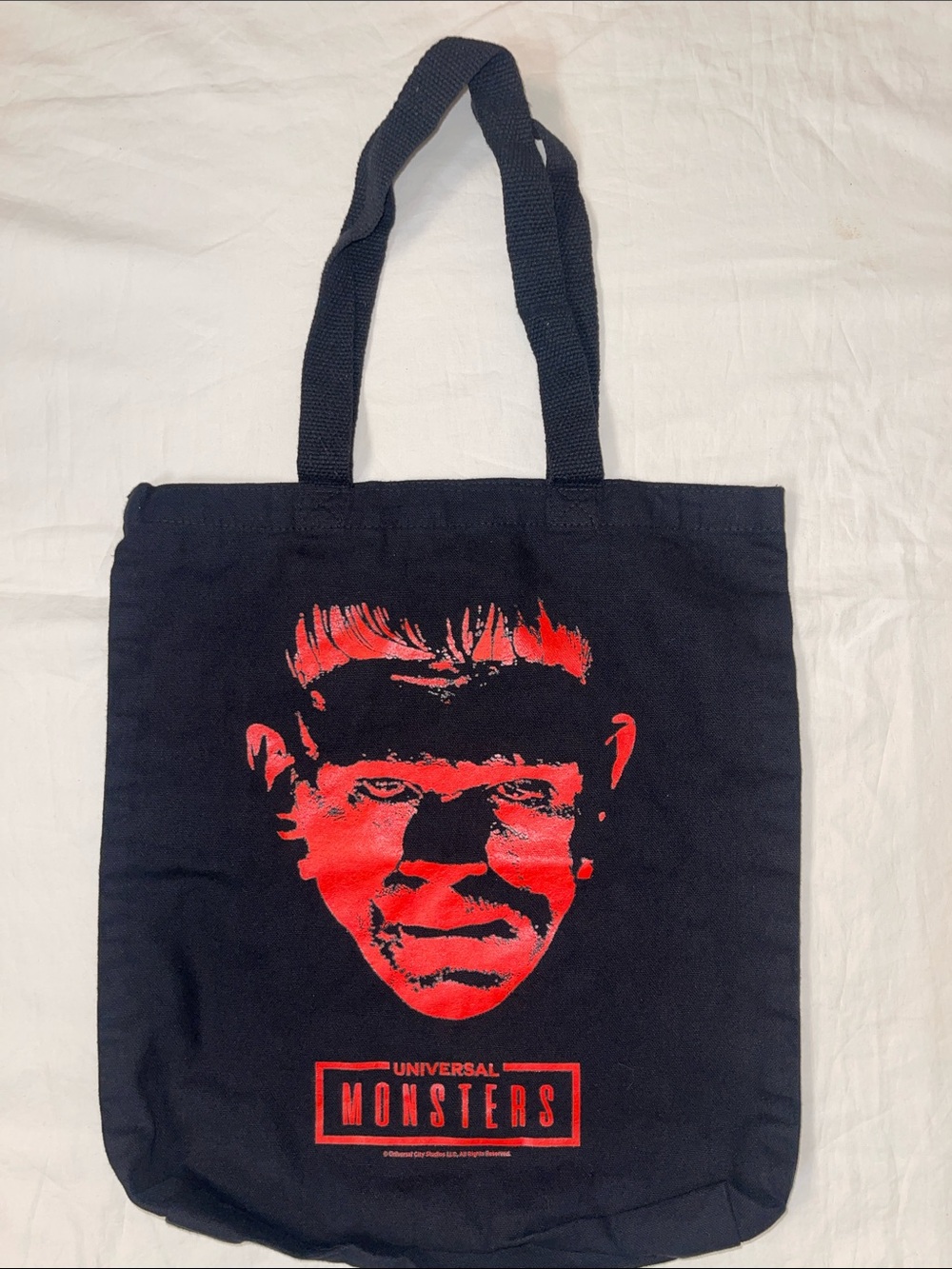 Universal Monsters Black & Red Frankenstein Canvas Tote Bag